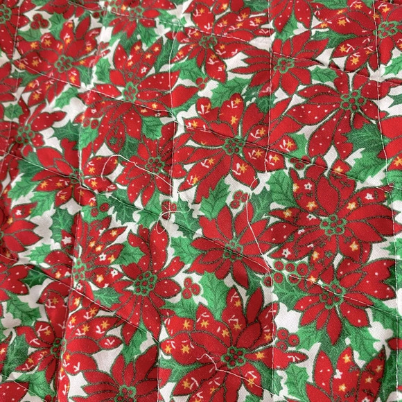 Vintage Red Green Festive Oval Christmas Placemats x2 - Picture 8 of 10